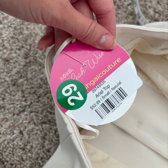 NWT Edit by Nine Cream Suit Strapless Tube Top XS Office Minimalist Corpcore - Picture 5 of 9